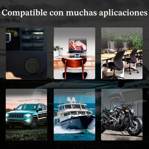 Vista 6 de Cable de doble puerto USB 3.0 macho a tipo C 3.0 hembra, 2 puertos, para montaje en coche, camión, barco, motocicleta, salpicadero, panel, 3 pies