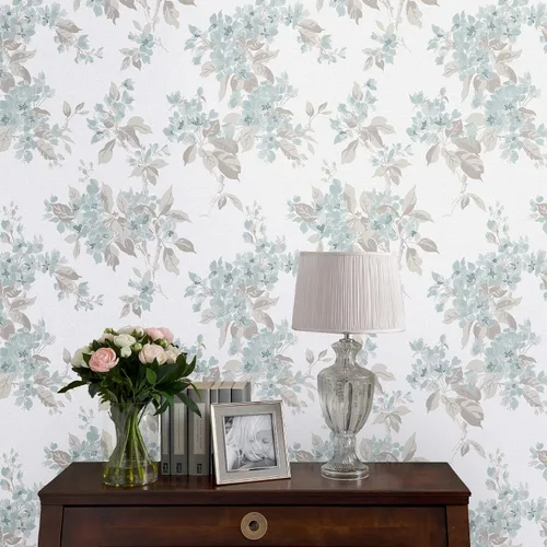 Vista 2 de Laura Ashley Papel pintado de huevo de pato flor de manzana