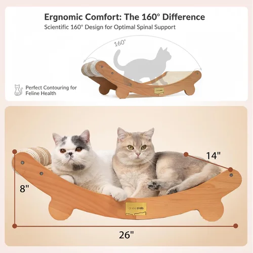 Vista 12 de CHEERPALS Cama rascador de sisal para gatos con bolas de madera para gatos
