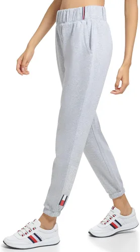 Vista 2 de Tommy Hilfiger Pantalón deportivo con cintura elástica y puños para mujer, con bolsillos inclinados, rayas globales en la cintura
