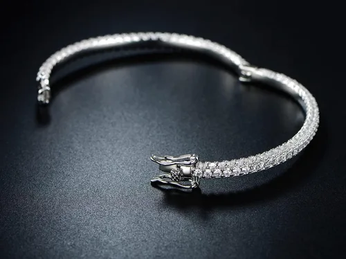 Vista 4 de Barzel Pulsera de eternidad chapada en oro de 18 quilates