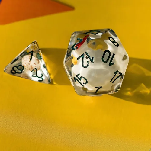 Vista 6 de Cusdie 8 dados DND, juego de dados poliédricos rellenos de animales, juego de dados de animales para juegos de rol, dados D&D