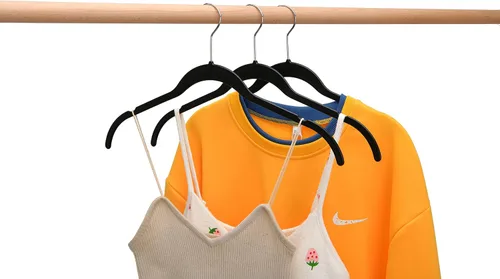 Vista 9 de Quality Hangers Perchas de plástico que no son de terciopelo para la ropa, juego de perchas resistentes para ropa, perchas para armario que ahorran