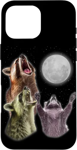 Vista 19 de Funda para iPhone 16 3 mapache luna aullando divertido mapache animal amante zoólogo