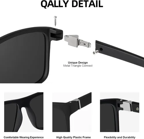 Vista 4 de Polarized Sunglasses for Men Rectangular Frame Men's Polarized Sunglasses Shady Sunglasses with UV400 Protection