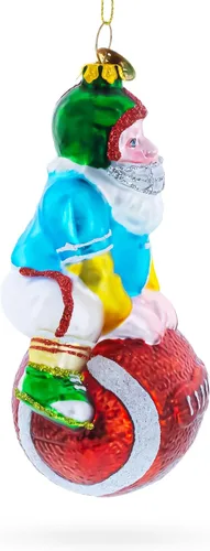 Vista 4 de Adorno navideño de cristal de Papá Noel de fútbol