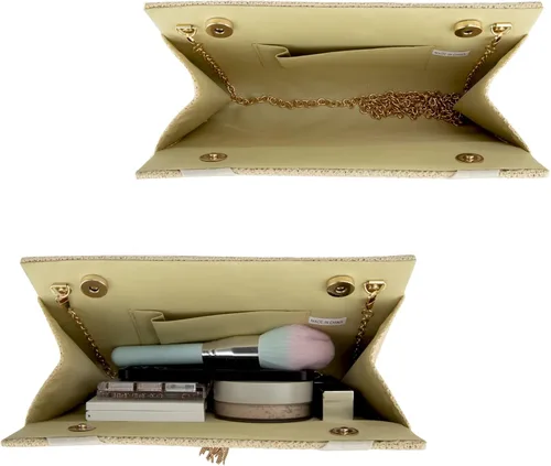 Vista 5 de GripIt Bolsos de paja para mujer bolso de playa bohemio tejido con borla para novia bolso de mano para mujer bolso de verano con asa superior