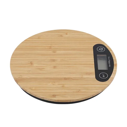 Vista 9 de Gavigain - Báscula digital redonda de bambú con 6 unidades, pantalla LCD, función de tara, báscula de alimentos de cocina de hasta 11.0 lbs