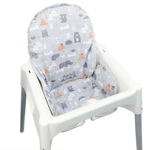 Vista 7 de ZARPMA Fundas de asiento de algodón para silla alta IKEA Antilop, superficie de algodón y acolchado, diseño de bosque plegable para silla de bebé