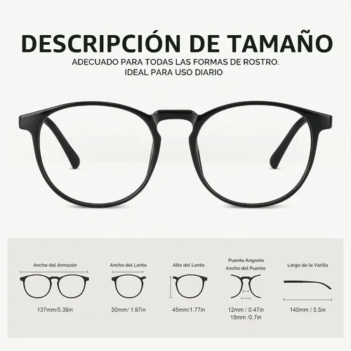 Vista 6 de Blue Light Glasses for Woman & Men - Anti Eyestrain Blue Light Blocking Glasses Lightweight Retro Gaming Glasses