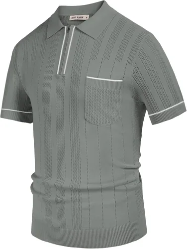 Vista 2 de GRACE KARIN Polo de punto transpirable para hombre, textura ligera, camisas de golf
