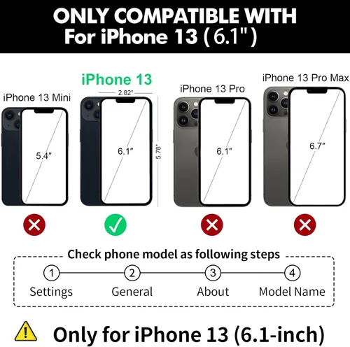 Vista 2 de CASEOWL Camellia - Funda de piel vegana en relieve compatible con iPhone 13, magnética, desmontable, delgada, funda protectora de TPU para iPhone