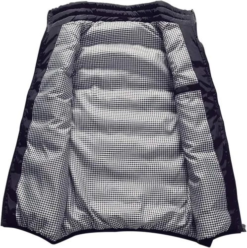 Vista 7 de Vcansion Chaleco de abrigo acolchado con cuello alto casual para hombre