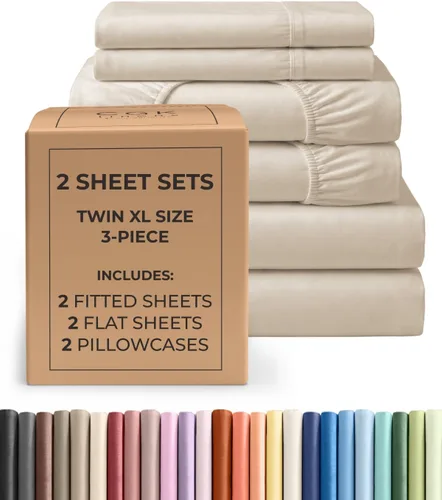Vista 85 de Pack of 2, Twin Size 3 Piece Sheet Set - Breathable & Cooling - White