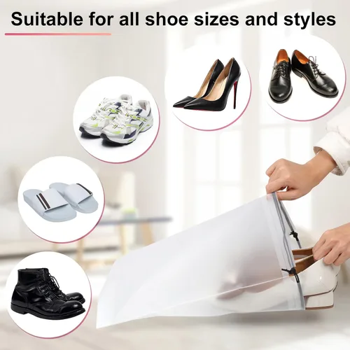 Vista 3 de Paquete de 18 bolsas de zapatos para viajes, 11.8 x 15.7 pulgadas, bolsas de viaje para zapatos para empacar, bolsa de viaje para zapatos, bolsas