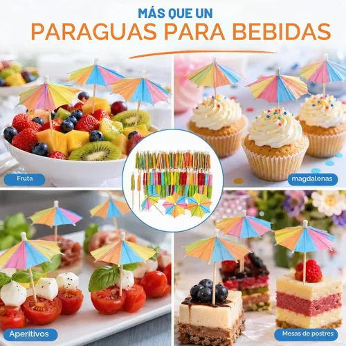 Vista 6 de ALINK 144 - Paraguas octogonales para bebidas, 4 pulgadas