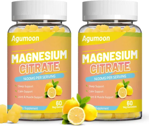 Vista 9 de Gomitas de citrato de magnesio, gomitas de magnesio de alta absorción para adultos, 1400 mg de goma extra fuerte, veganas, sin OMG, 60
