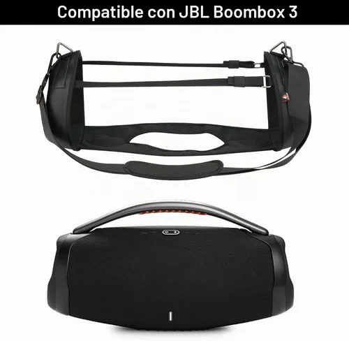 Vista 2 de Estuche de transporte de viaje para JBL Boombox 3, funda impermeable para altavoz portátil con correa para el hombro