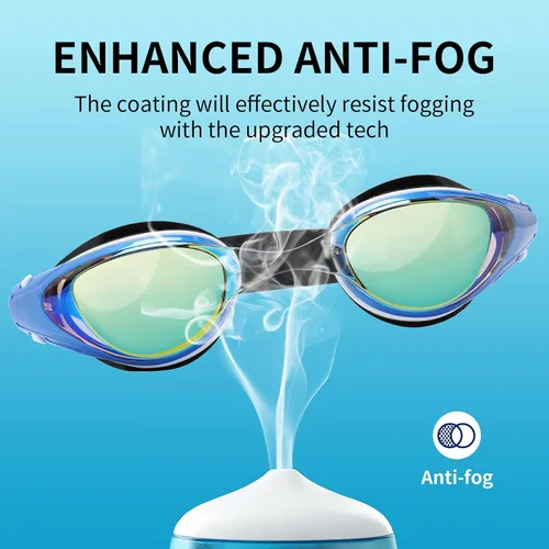 Vista 4 de Body+ Gafas de natación para miopes, gafas de natación con lentes ópticas con espejo/sin espejo para miopía, antivaho para hombres y mujeres adultos