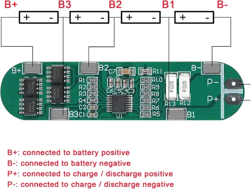 Vista 4 de Alinan 6 unids 4S 14.4V 14.8V 16.8V 5A 18650 placa de protección de batería de litio Protección contra sobrecarga BMS Módulo de circuito PCB