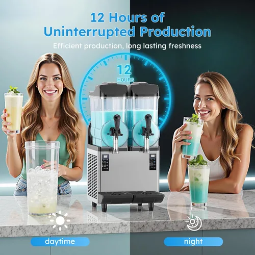Vista 8 de Máquina Comercial de Margarita y Granizado Mojgar de 30L 8 Gal, 1100W 110V, batidora de bebidas heladas para bar, máquina eléctrica grande