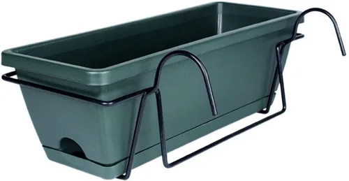 Vista 5 de Baoblaze Maceta de barandilla de balcón, maceta para ventana, maceta colgante, riel, maceta de cultivo de verduras, canasta para jardín, porche