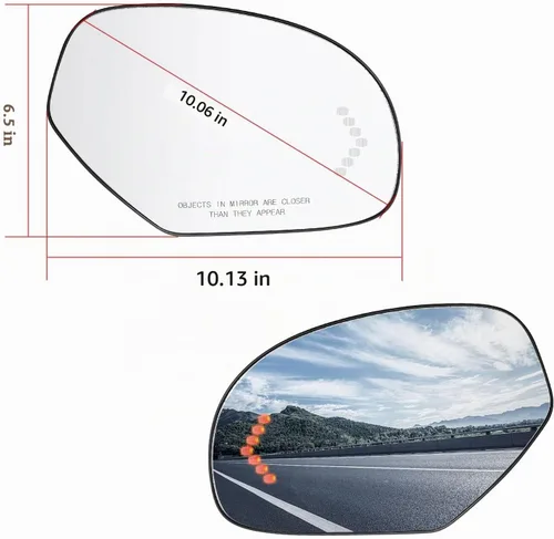 Vista 5 de Saihisday Espejo calefactable lateral izquierdo y derecho con señal de giro LED 2007-2014, repuesto para Cadillac Escaladeb Chevy Avalanche GMC