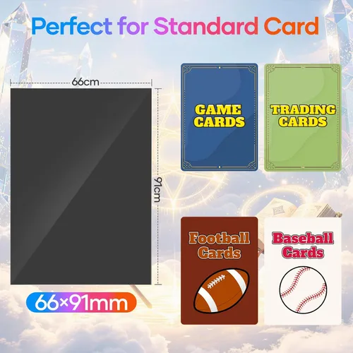 Vista 6 de Mlikero 1000 fundas para tarjetas, fundas para tarjetas de béisbol para tarjetas estándar, 10 colores fundas para tarjetas intercambiables aptas