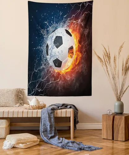 Vista 49 de Lunarable Tapiz mexicano, tema de cultura latinoamericana, sombrero de paja, manta de serape de Maracas, decoración de tela para colgar en la pared