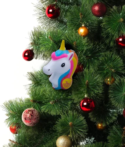 Vista 7 de Ruz JoJo Siwa - Juego de adornos de Navidad de estrella y unicornio, decoración de árbol para interiores y exteriores, paquete de 2