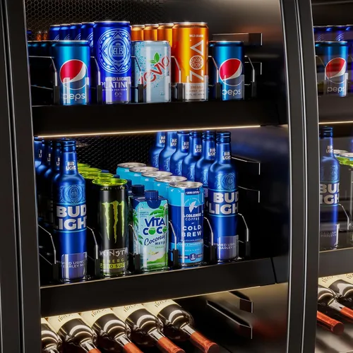 Vista 8 de Puricon Paquete de 4 cubos de organización y almacenamiento de despensa para cocina, nevera, encimera, gabinete, con organizador de bebidas