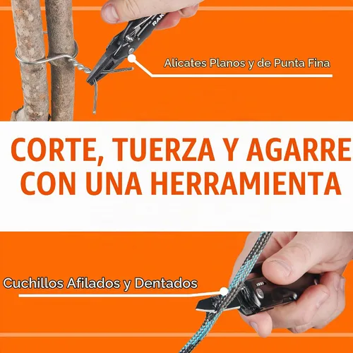 Vista 6 de RAK Pro Tools - Alicates multiherramienta – Regalos únicos geniales para papás que lo tienen todo – Multiherramienta compacta de supervivencia DIY