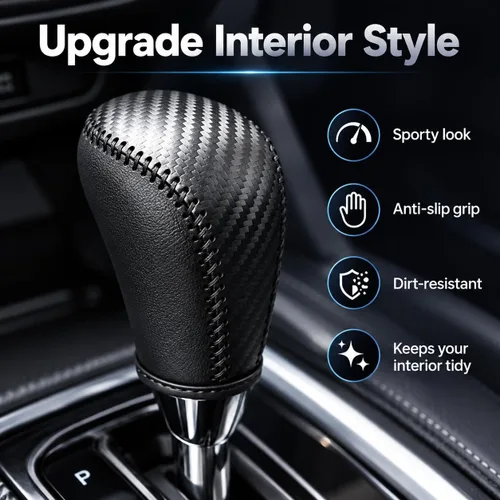 Vista 7 de Accesorios interiores personalizados para Nissan Rogue Rogue Sport, Altima Frontier, Murano Pathfinder Sentra, cubierta de piel con perilla