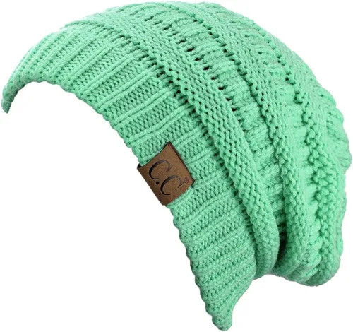 Vista 232 de C.C Trendy Warm Chunky Soft Stretch Cable Knit Beanie