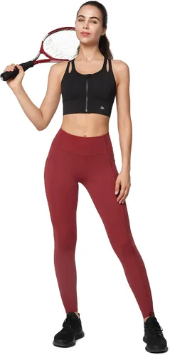 Vista 7 de Yvette Sujetadores deportivos para mujer de alto impacto con cremallera frontal, brasier deportivo de alto soporte, busto grande para entrenamiento