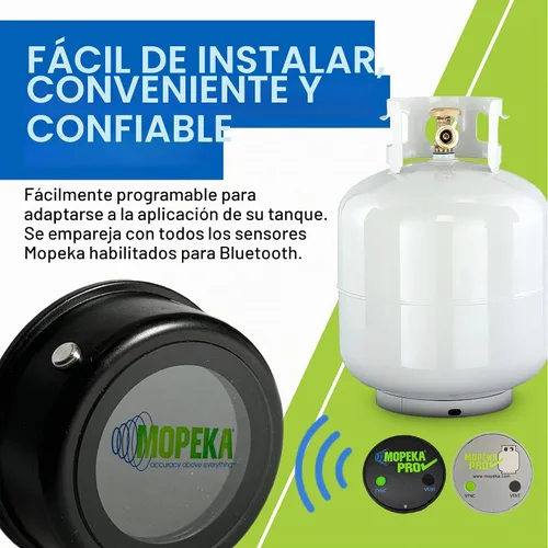 Vista 4 de Mopeka Indicador de pantalla LCD – Se monta magnéticamente en el panel de control de su caravana, salpicadero, tanque de propano o parrilla