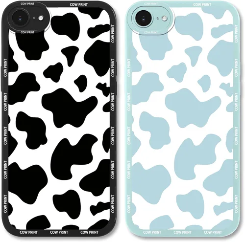 Vista 12 de Paquete de 2 bonitas fundas de teléfono para Apple iPhone 7/8 de 4.7 pulgadas, funda de silicona delgada y suave con estampado de vaca para mujer, a