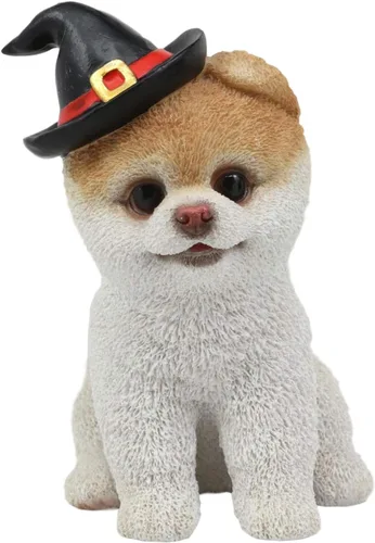 Vista 8 de Ebros Christmas Santa Boo - Estatua de perro de Pomerania más linda del mundo para mascotas, amigos de mascotas, perros coleccionables, figura