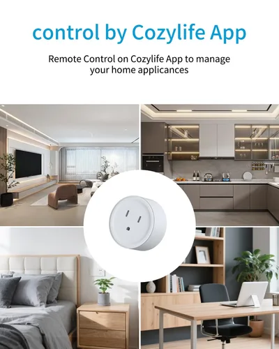 Vista 5 de Mini enchufe inteligente WiFi compatible con Alexa y Google Home APP enchufe de control remoto con temporizador y control de grupo, no requiere