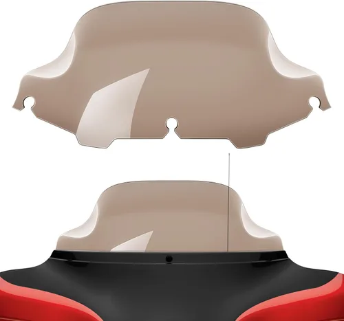 Vista 8 de Amazicha Parabrisas delantero negro de 6 pulgadas compatible con Harley Electra Street Glide Touring 1996-2013