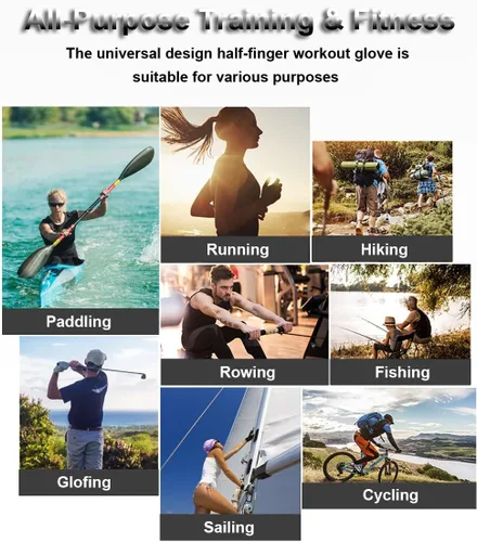 Vista 6 de SUJAYU Guantes sin dedos, guantes multiusos para agua y deportes para pesca, vela, remo, kayak y más, para hombres y mujeres