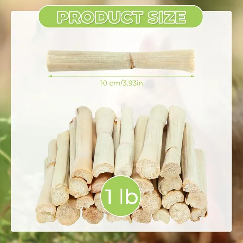 Vista 2 de Palitos masticables de bambú dulce de 1 libra para animales pequeños