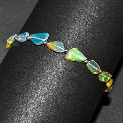 Vista 4 de MULTI GEMSTONE - Pulsera de eslabones delicados
