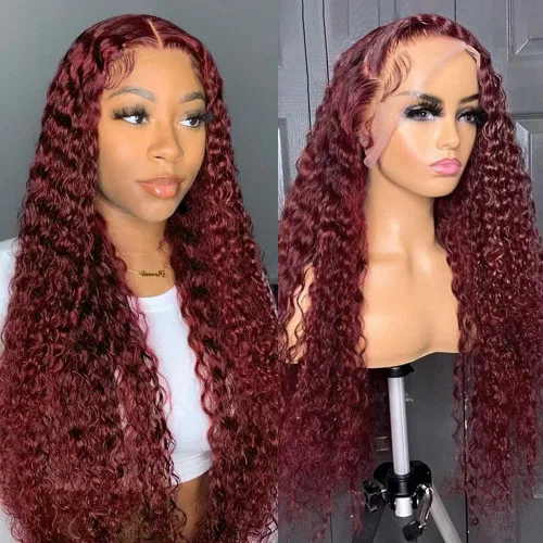 Vista 22 de Pizazz - Pelucas de cabello humano ondulado profundo con encaje frontal de 13 x 4, nudos blanqueados previamente despuntados Pelucas de cabello