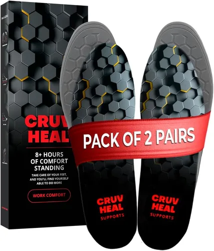 Vista 7 de CRUVHEAL Work Comfort - Plantillas ortopédicas antifatiga para hombres y mujeres, soporte de arco bajo, absorción de golpes, alivio del dolor