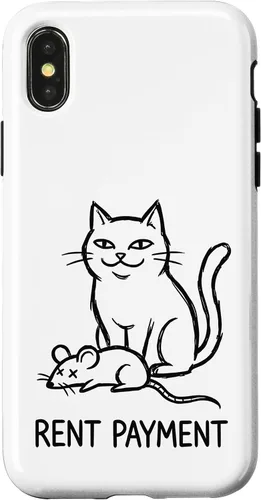 Vista 5 de Pago de alquiler Humor divertido gato para gato papá gato mamá caso para iPhone 17
