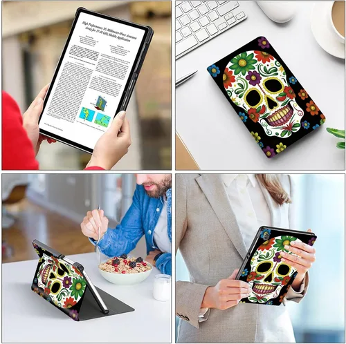 Vista 7 de Rossy Funda para tableta Amazon Fire HD 8 (8ª/7ª/6ª generación, versión 2018/2017/2016) delgada y ligera, de piel sintética, multiángulo, ajustable