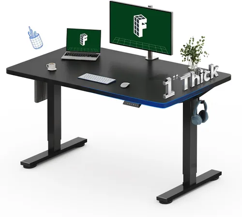 Vista 22 de FLEXISPOT Escritorio Eléctrico de Pie de Una Pieza, 40 x 24 Pulgadas Escritorio Ajustable con Superficie Sin Costuras, Controlador de Memoria