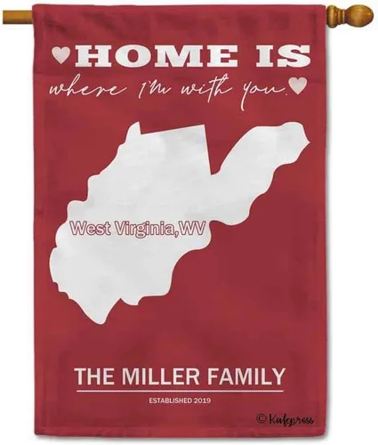 Vista 13 de Continent Map South Dakota Garden Flag with Saying Home is Where I'm with You Customized Banner 12.5x18 Inch Print Double Sided 41