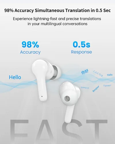 Vista 7 de ANFIER M3 Traductor Auriculares Negro + M6 Traductor Auriculares Blanco